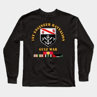 1st Engineer Bn w Gulf War Svc Ribbons Long Sleeve T-Shirt